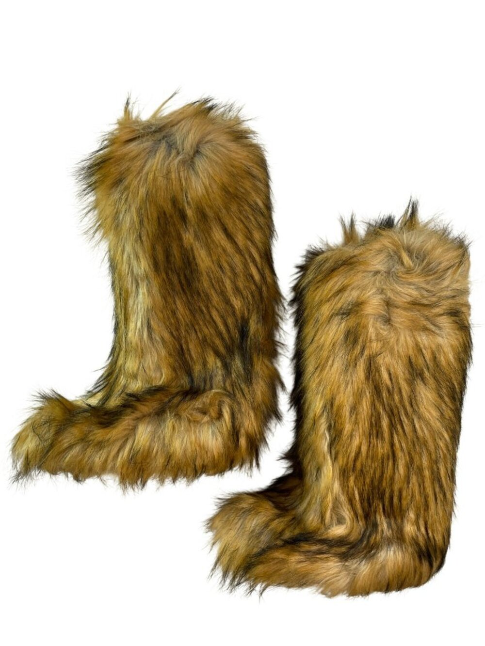 Azalea Wang Fayes Faux Fur Brown Multi Boots Warm Women's Size 9 NEW - Picture 2 of 10